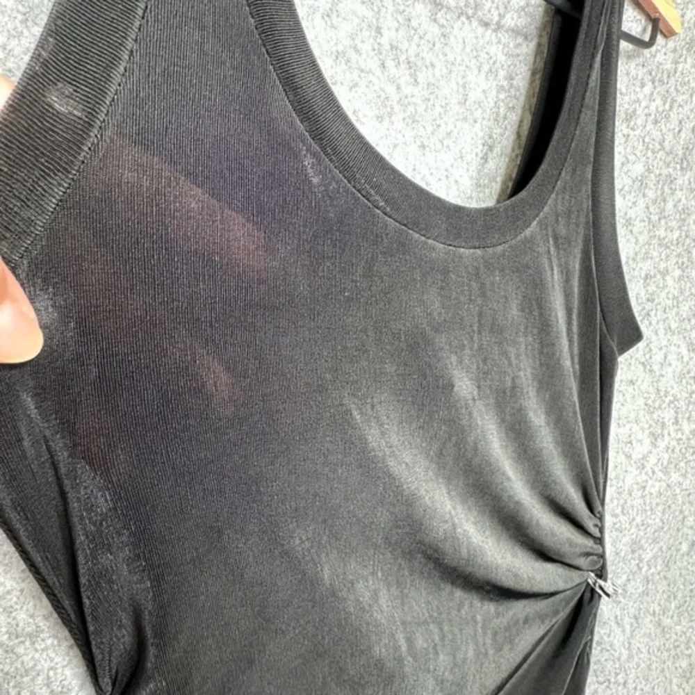 Boston Proper Sleeveless Ruched Acetate/Spandex Dress‎ in Black- Sz S - Picture 3 of 5
